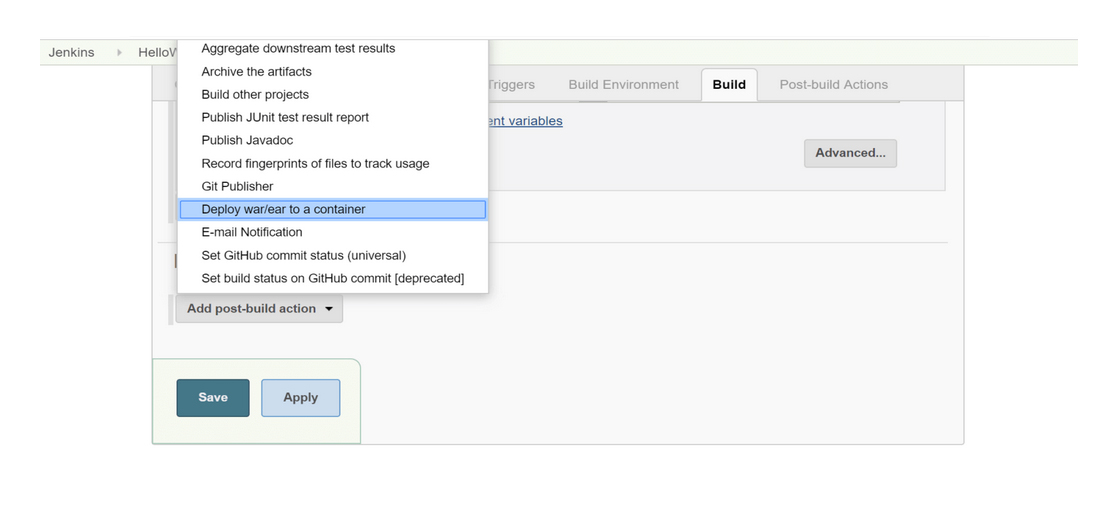 configure existing build