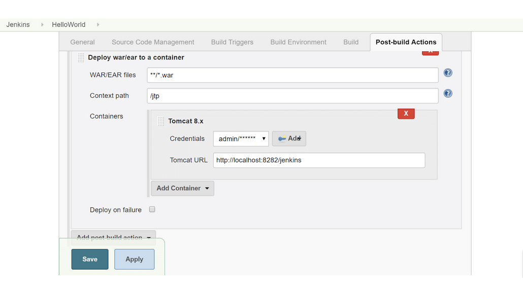 information of the server deployed