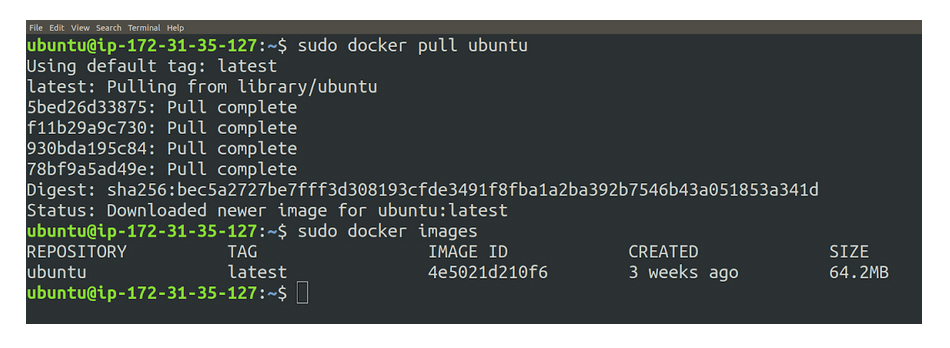 docker images list