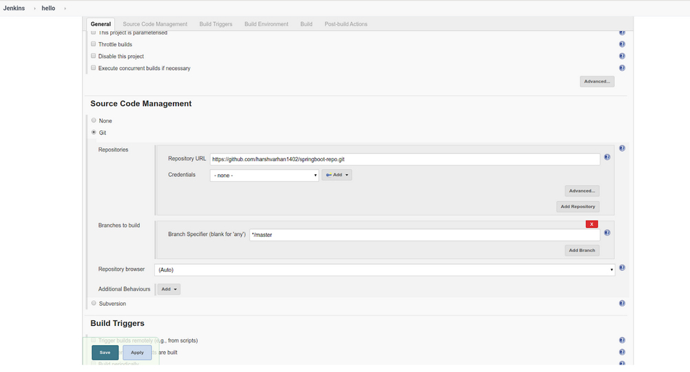 buil jenkins job normally