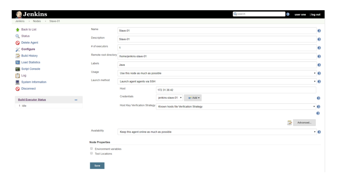 manage jenkins & node