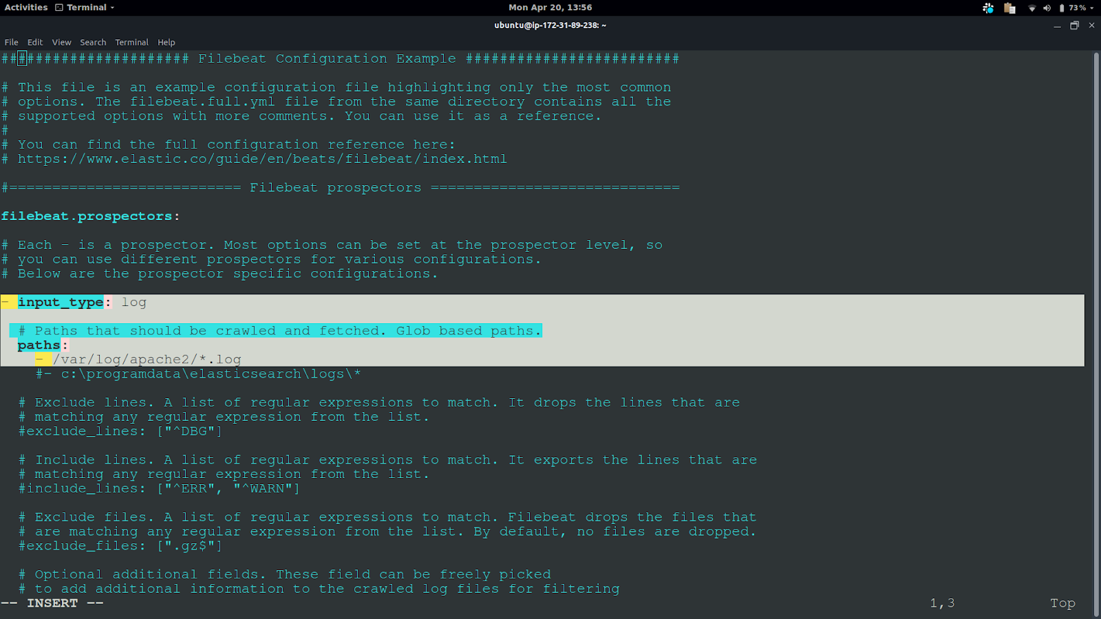 filebeat configuration