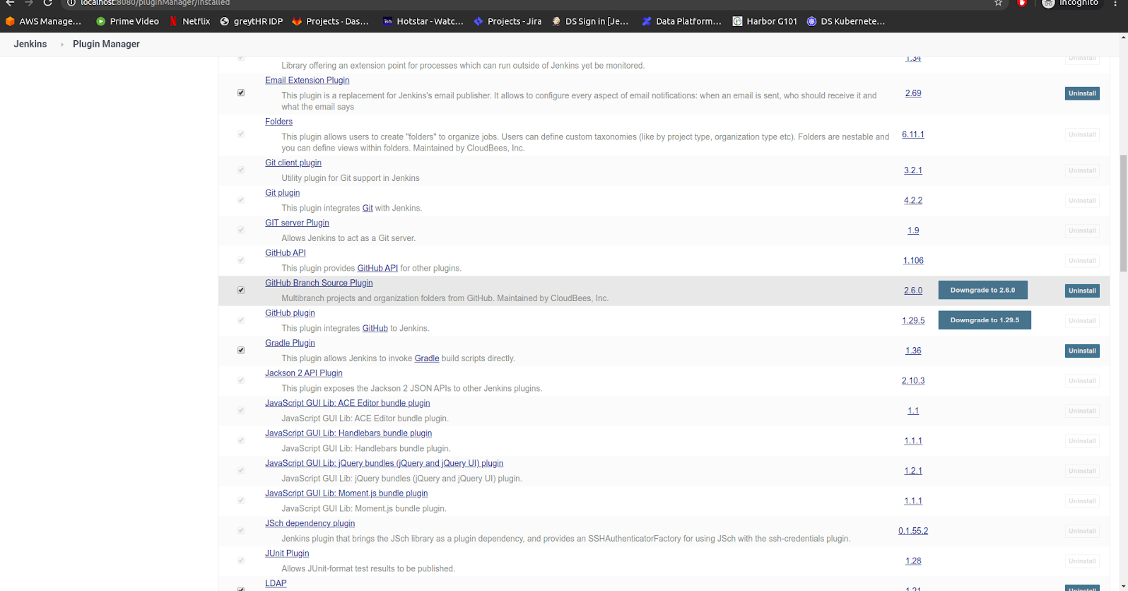 uninstallation plugins