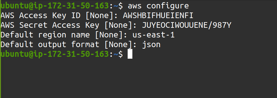 configure aws cli