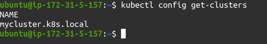 kubectl config get-clusters