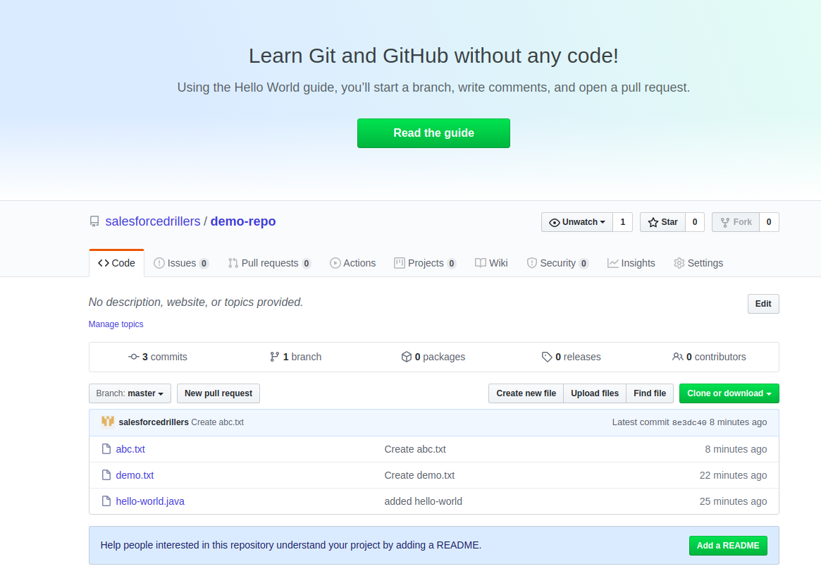 github repository setting