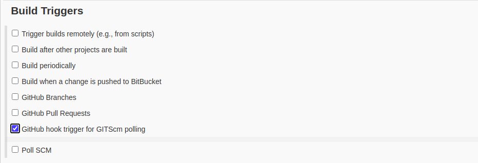 configure build trigger 