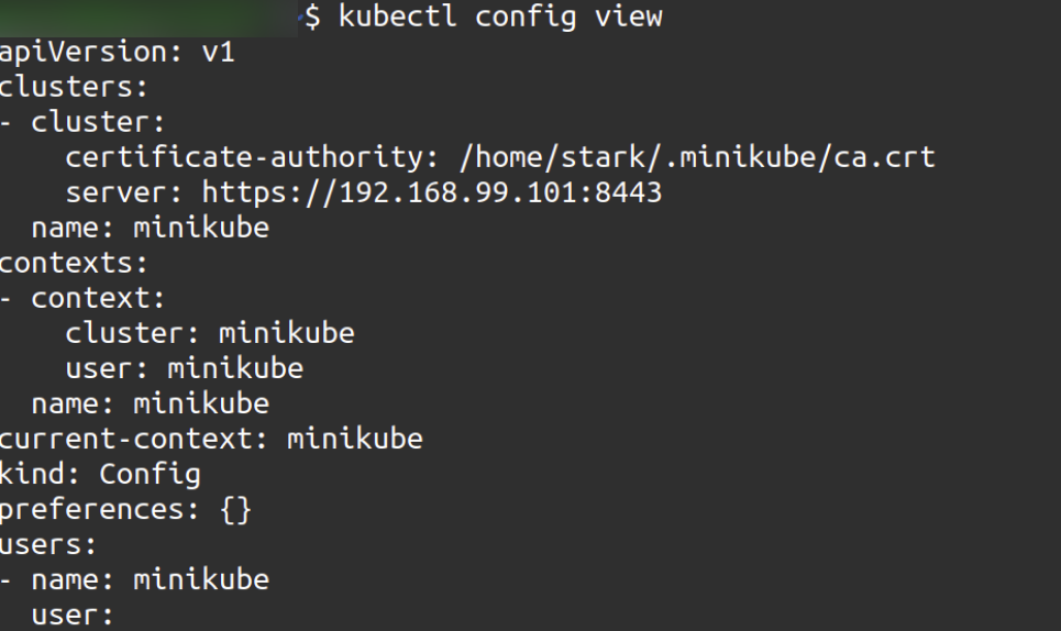 kubectl config view