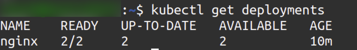 kubectl get deployments