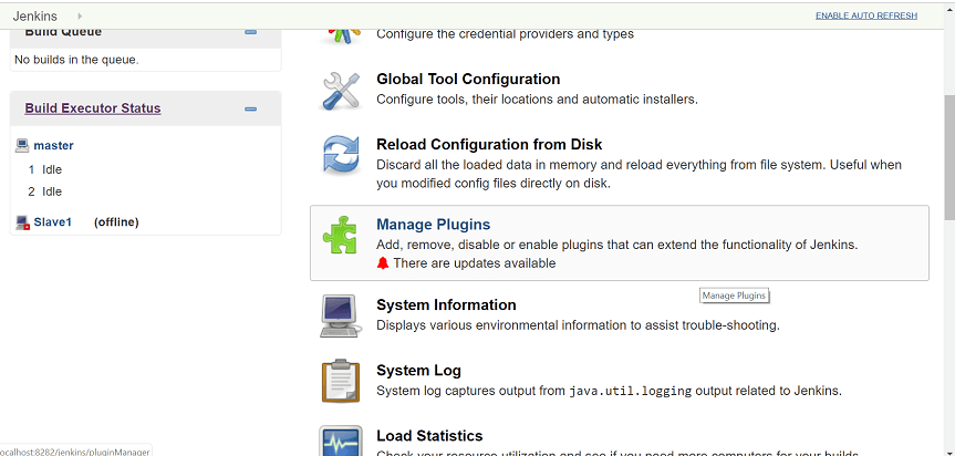 select manage plugins