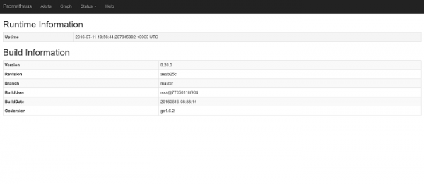 container up at Prometheus server