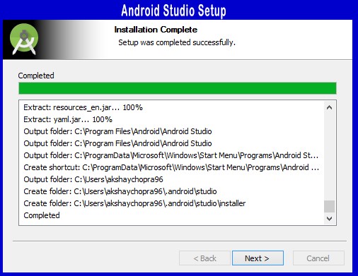 installation button