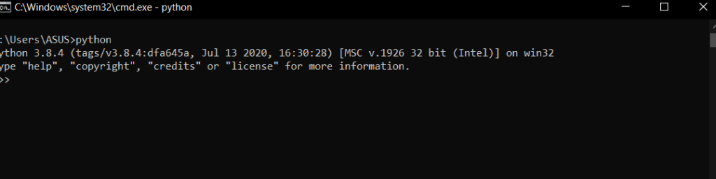 command python console
