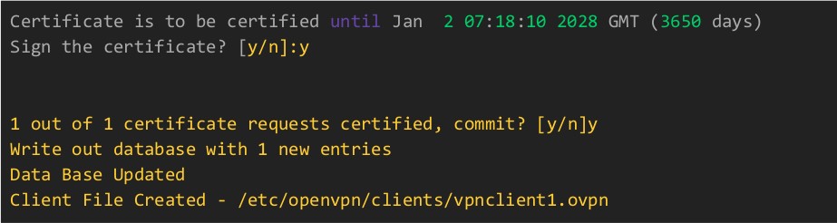 ovenVPN configuration