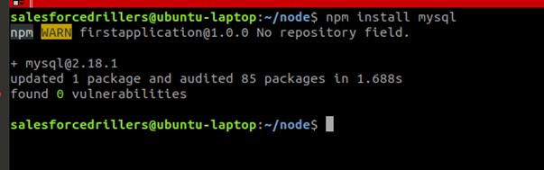 node js mysql connection