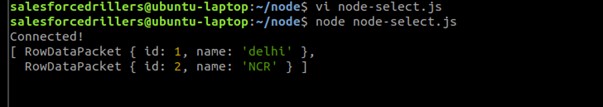 node mysql select query