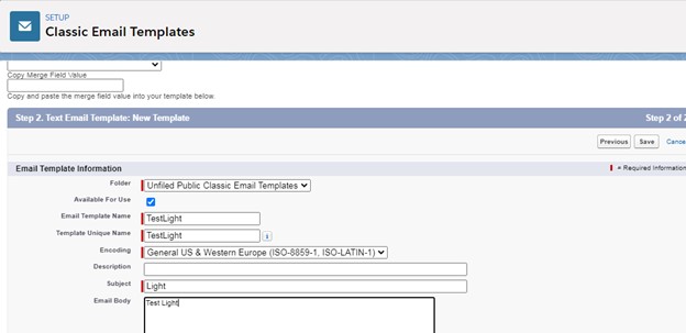 lightning-exp-classic-email-template-setup